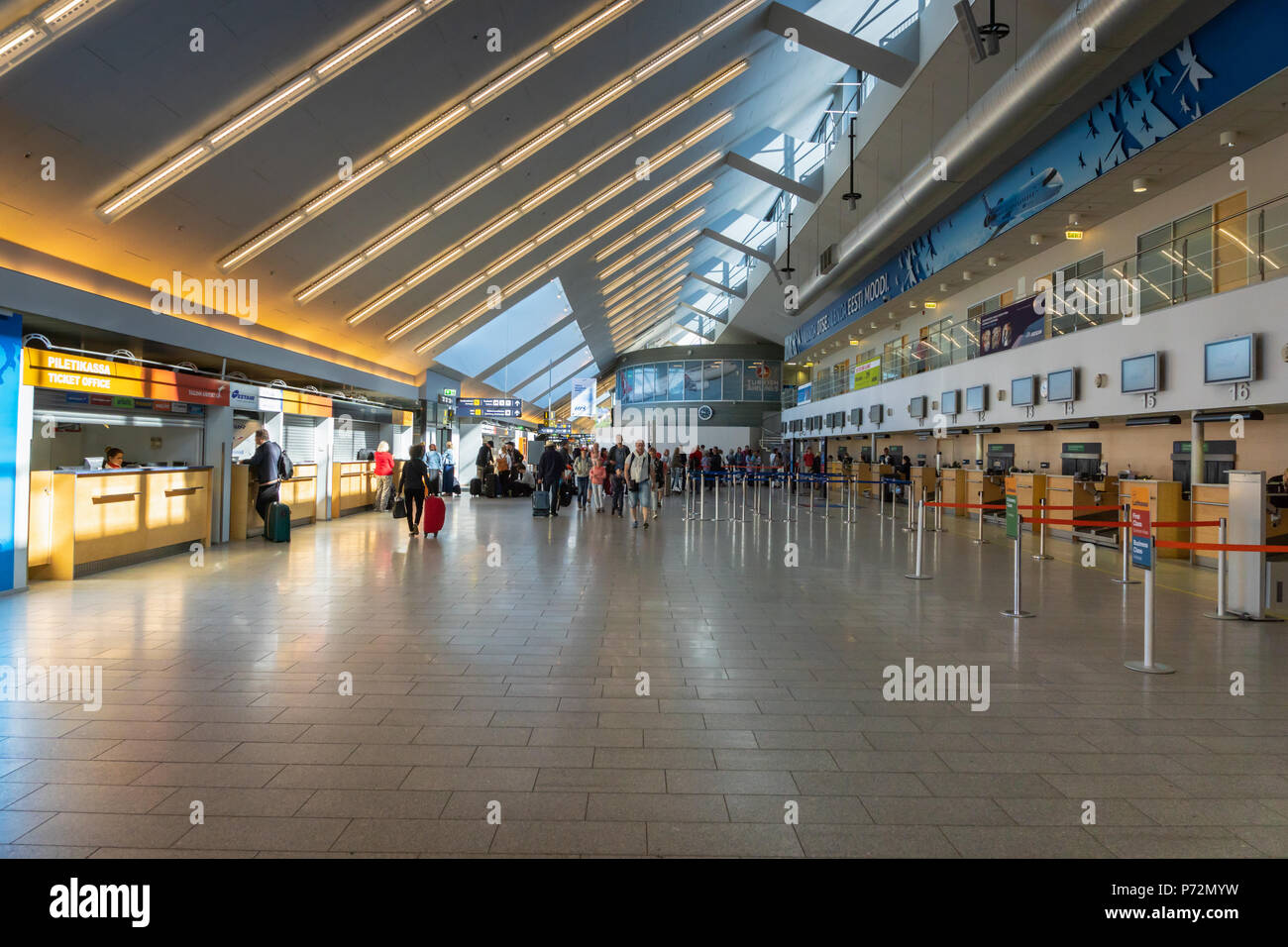 Tallinn, Estonia - May 2018:Tallinn Airport architecture. Tallinn Airport is the main airport in Estonia. Stock Photo