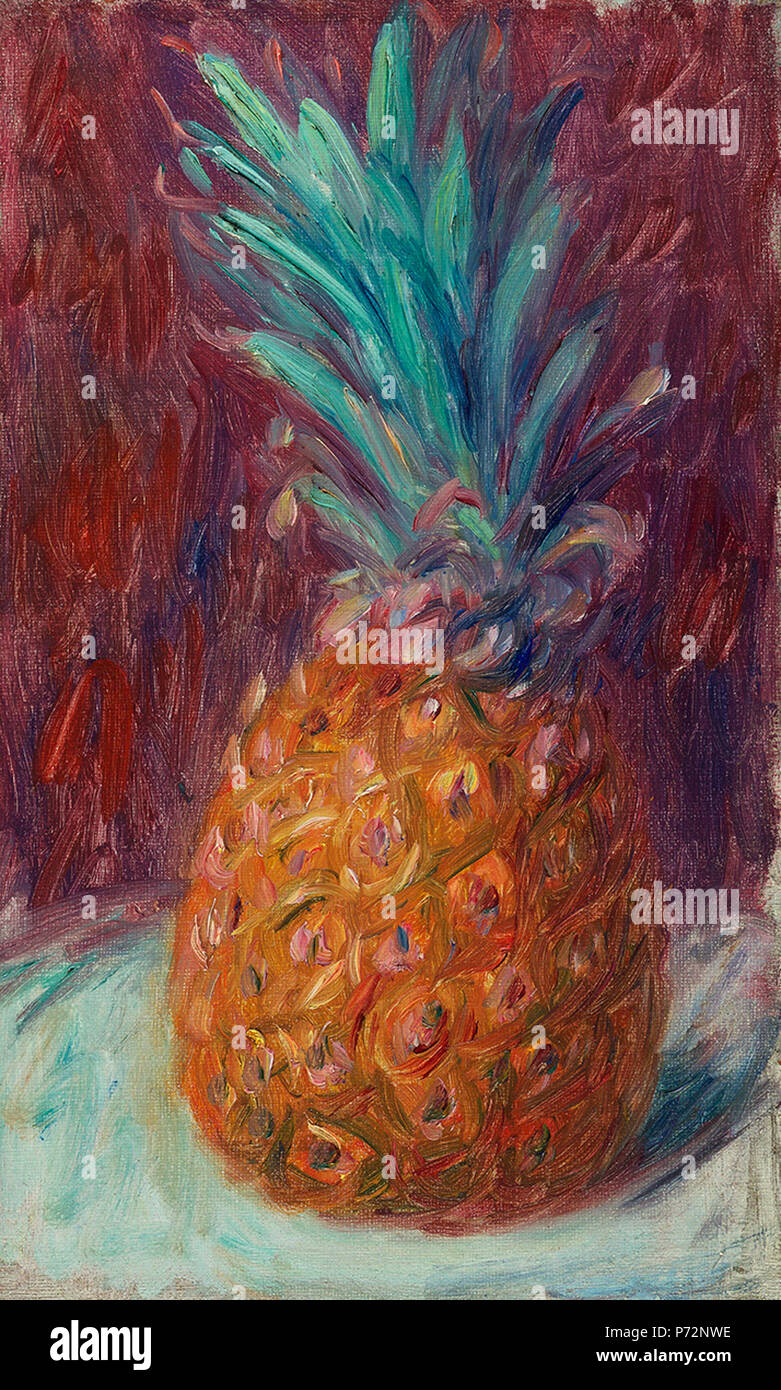 English: A Pineapple by William Glackens, oil on canvas, 10¾ x 7 inches . 15 'A Pineapple' by William Glackens, oil on canvas Stock Photo