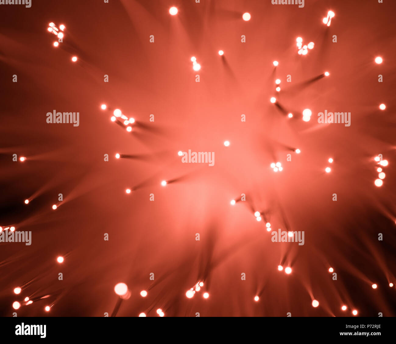 top view of blurred glowing red fiber optics texture Stock Photo - Alamy