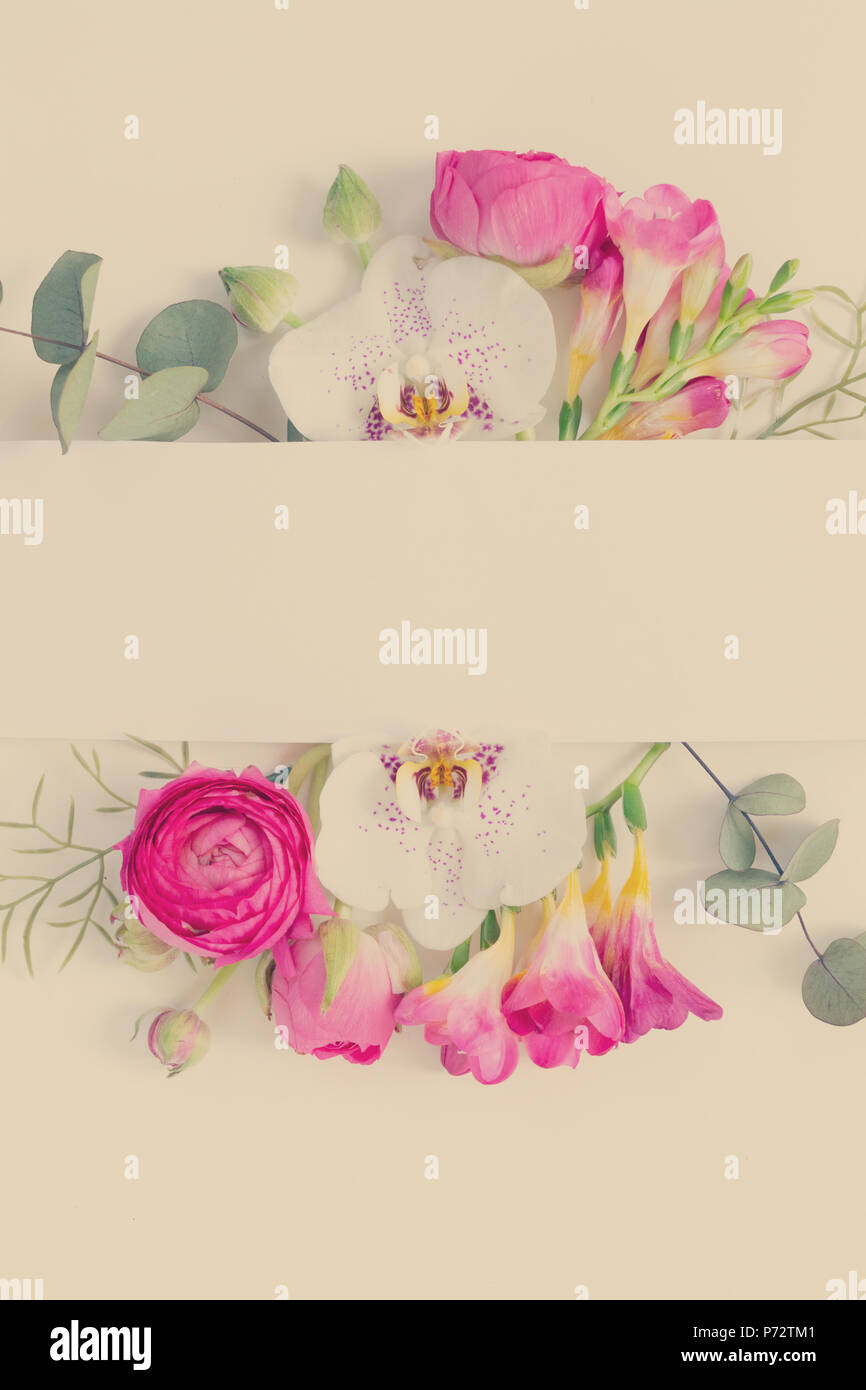 flowers layout for cards wedding invitation posters save the date