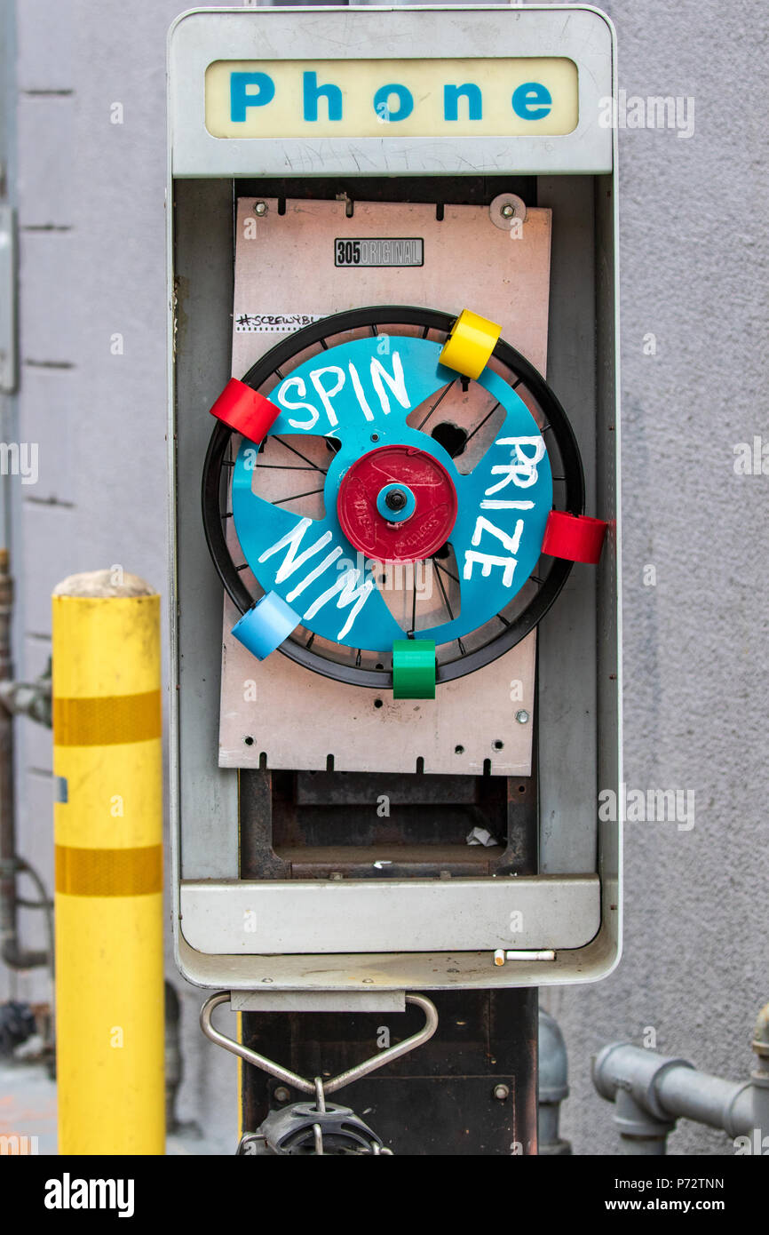 Pay Telephone Street Art Stock Photo