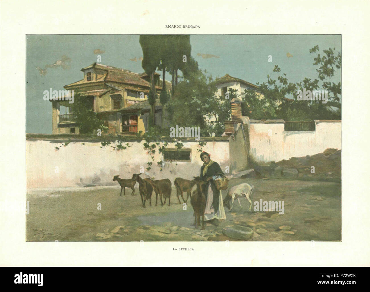 2 1904, Álbum Salón, La lechera, Brugada Stock Photo