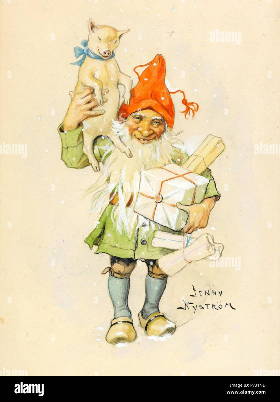 :  . God Jul.! (  -). English: Jenny Nystrom. God Jul. before 1946 37 Nystrom God-Jul 22 Stock Photo