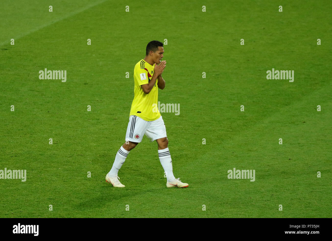 Moscow, Russia. 03rd July, 2018. Soccer, FIFA World Cup, round of 16, Colombia vs England at the Spartak Stadium. Colombia's Carlos Bacca. Credit: Christian Charisius/dpa/Alamy Live News Stock Photo