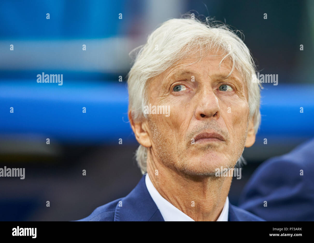 England- Columbia, Soccer, Moscow, July 03, 2018 Jose PEKERMAN, ARG, Columbia headcoach,  half-size, portrait,  ENGLAND - COLUMBIA 1-1, 4-3 after penalty shoot-out FIFA WORLD CUP 2018 RUSSIA, Season 2018/2019,  July 03, 2018 S p a r t a k Stadium in Moscow, Russia. © Peter Schatz / Alamy Live News Stock Photo