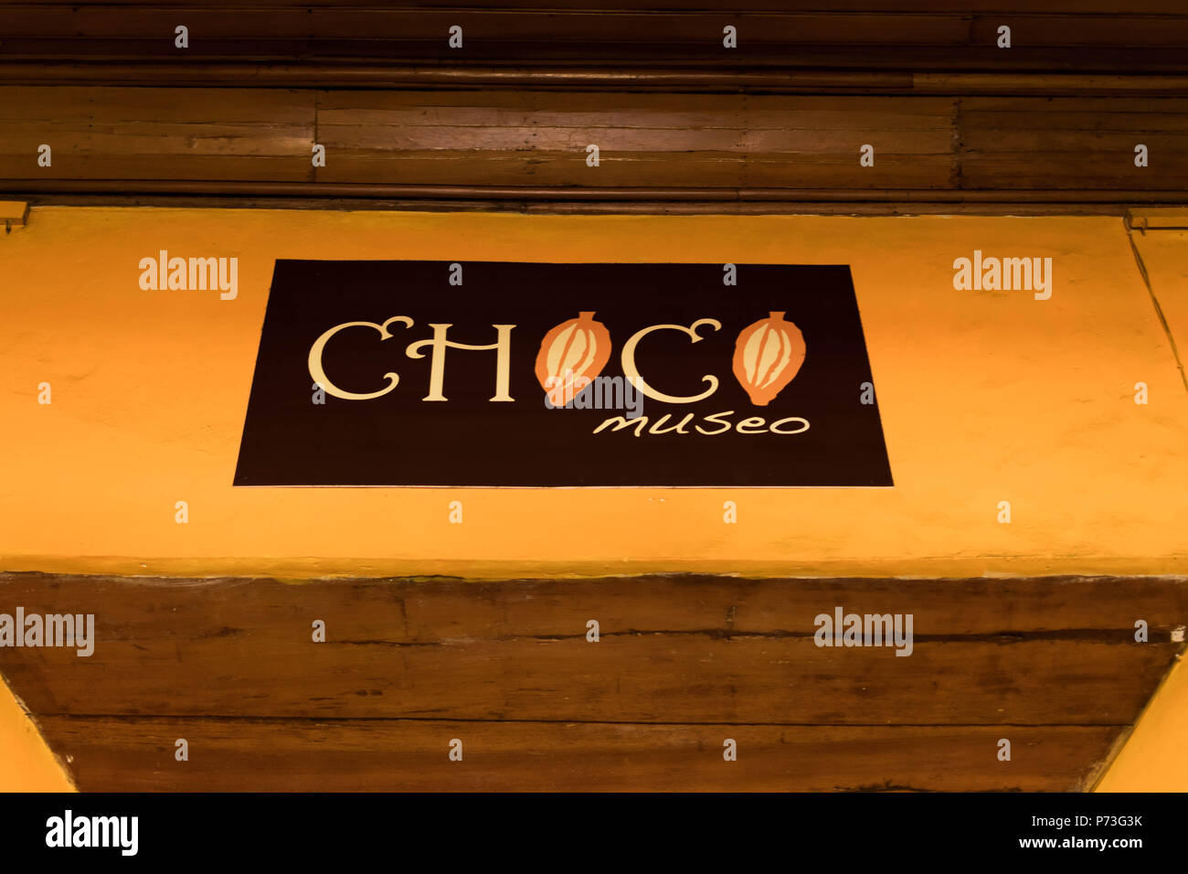 Granada, Nicaragua. February 7, 2018. A sign signalling a local