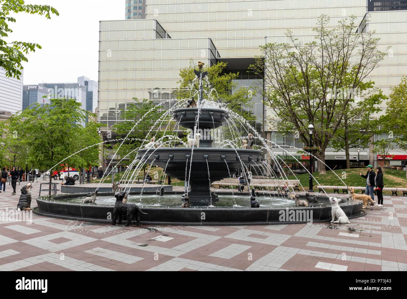 Dog fountain in Berczy Park. Toronto, Canada Stock Photo Alamy