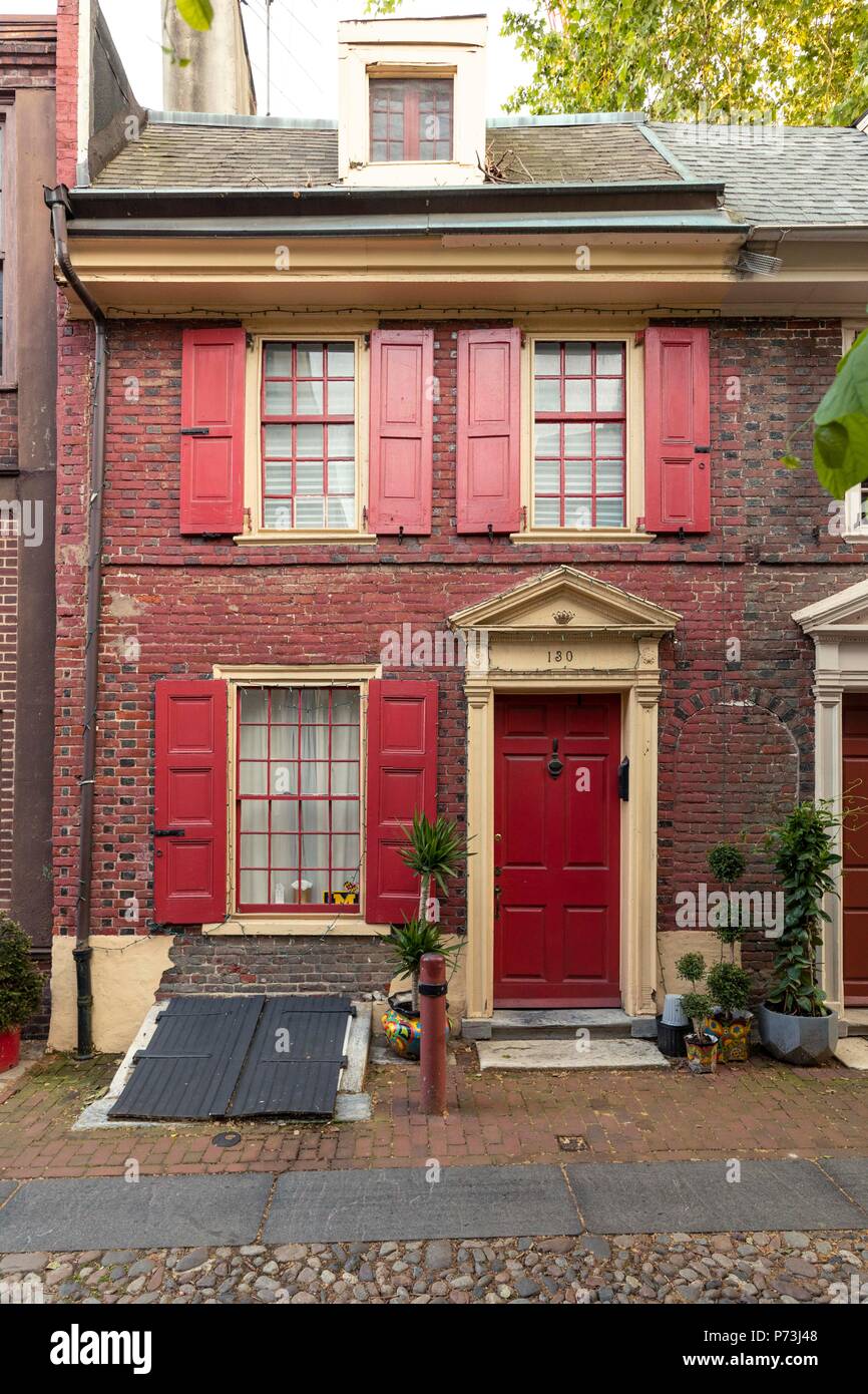 House. Elfreth's Alley, Philadelphia, USA Stock Photo Alamy