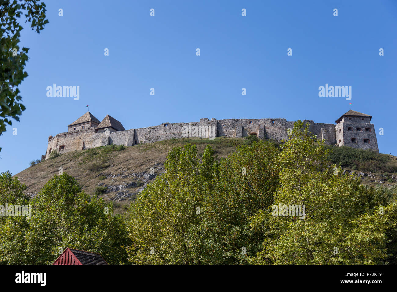 Ancient famous hungarian castle in small village Sumeg Stock Photo