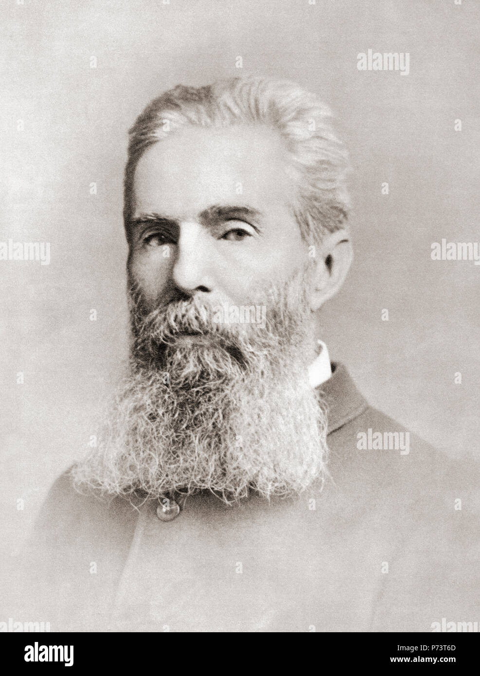 Herman Melville, 1819 – 1891.  American novelist, short story writer, and poet of the American Renaissance period.  After a contemporary print. Stock Photo
