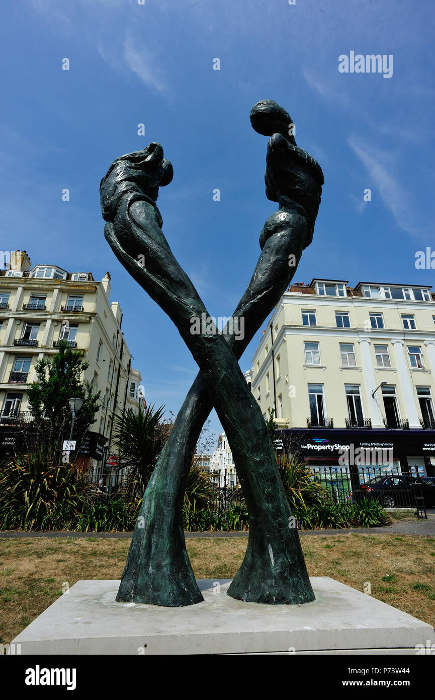 Bronze figurative Sculpture in Brighton, English Seaside Town, Brighton