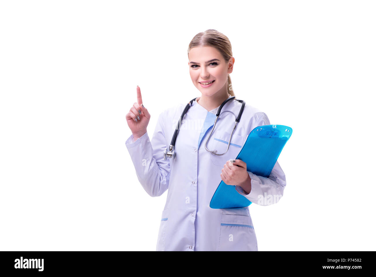 Young woman doctor isolated on white background Stock Photo - Alamy