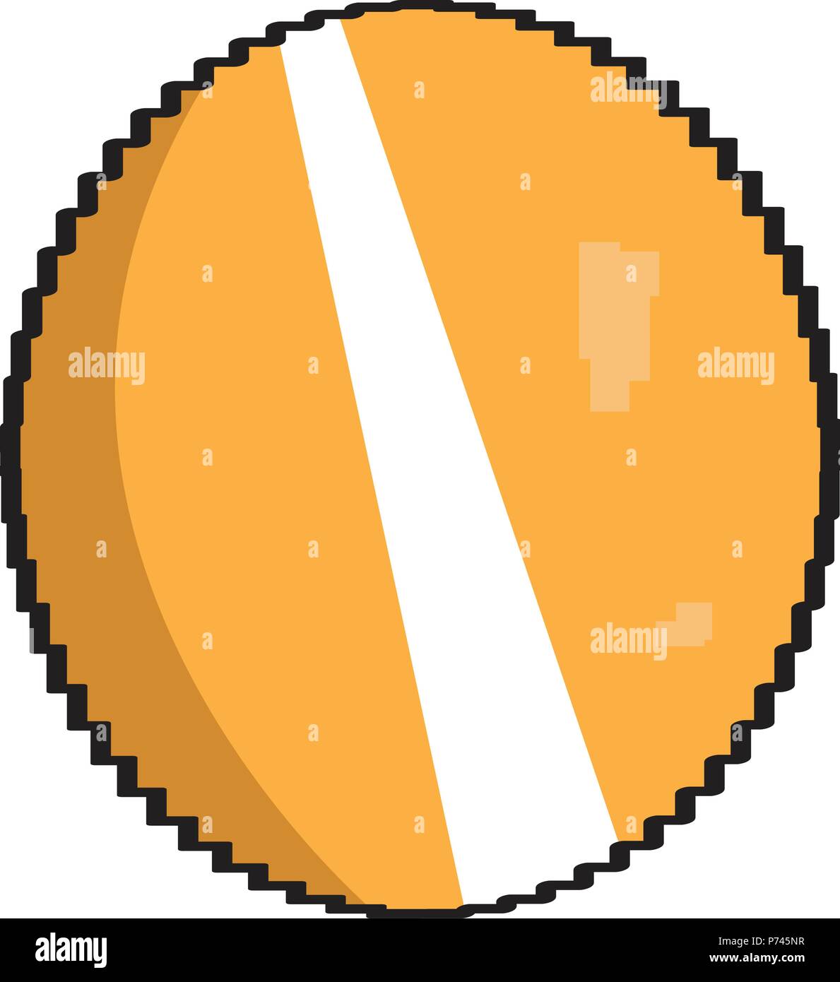 Isolated pixelated golden coin icon Stock Vector