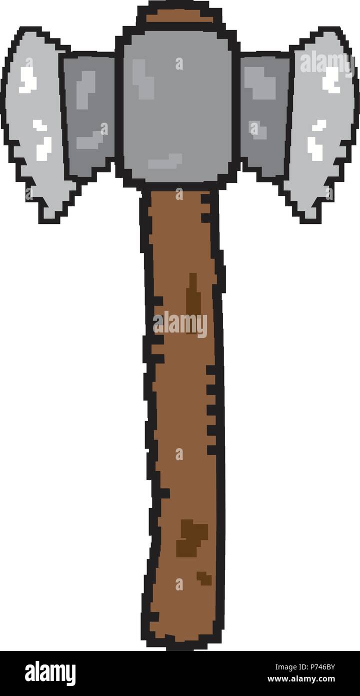 Isolated pixelated axe icon Stock Vector