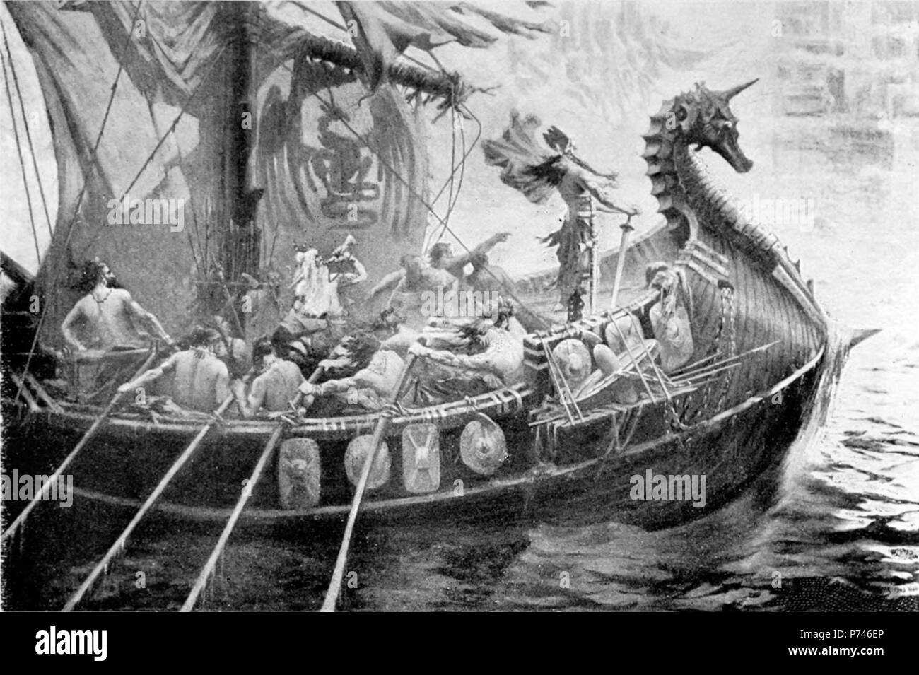 Français Sigurd arrive en Islande devant le château de Brunehilde