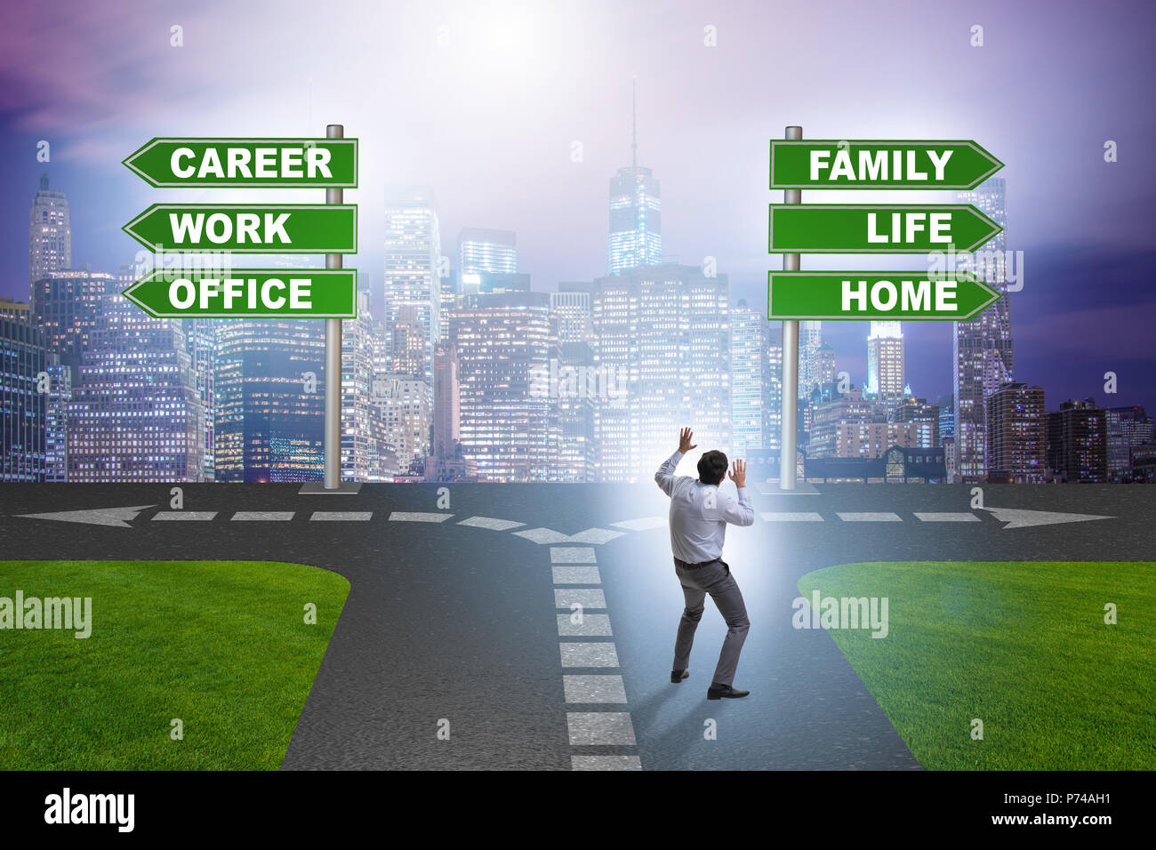 Work life or home balance business concept Stock Photo - Alamy