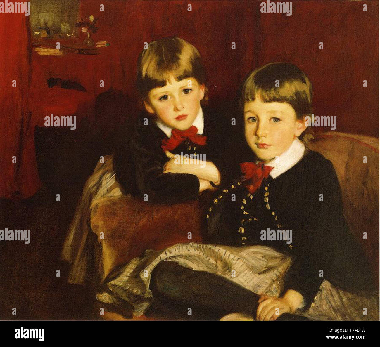 . Portrait of Two Children (Alternative title: The Forbes Brothers)  1887 2 Sargent John Singer Portrait of Two Children aka The Forbes Brothers Stock Photo