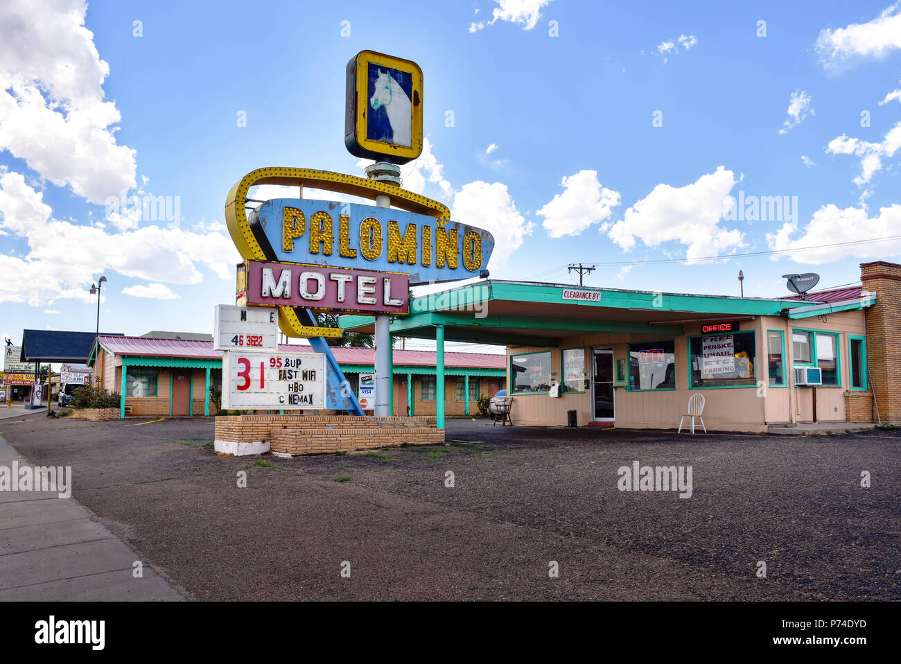 The Palomino Motel on Route 66 in Tucumcari, New Mexico Stock Photo