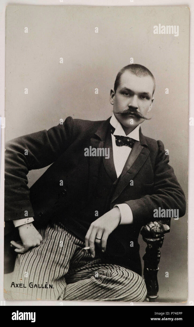 Postcard made of Axel Gallén´s photography studio portrait, Helsinki, 1890 Stock Photo