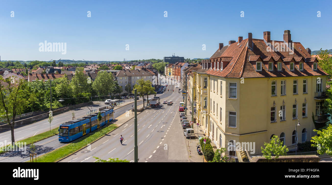 Panorama of the Frankfurter strasse in Kassel from the Weinberg hill in Germany Stock Photo
