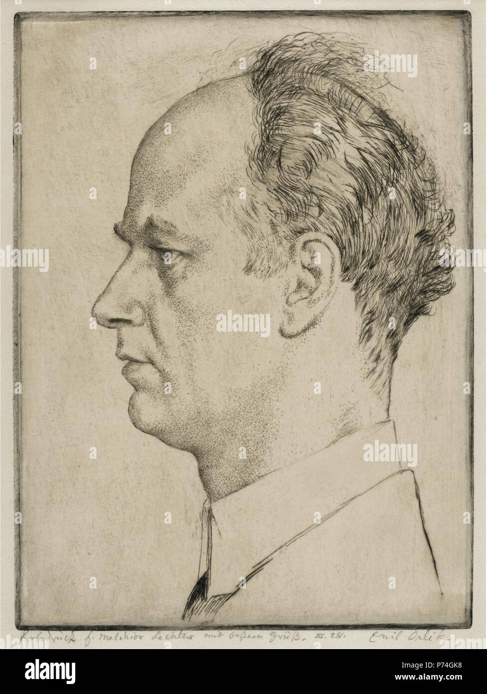 38 Emil Orlik - Porträt des Wilhelm Furtwängler Stock Photo