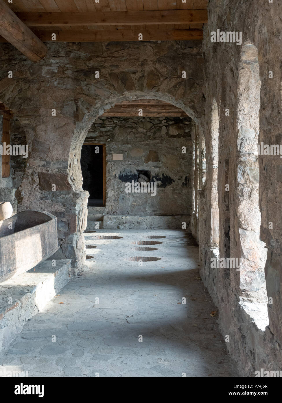 Ancient wine cellars at Nekresi monastery, Kakheti region,