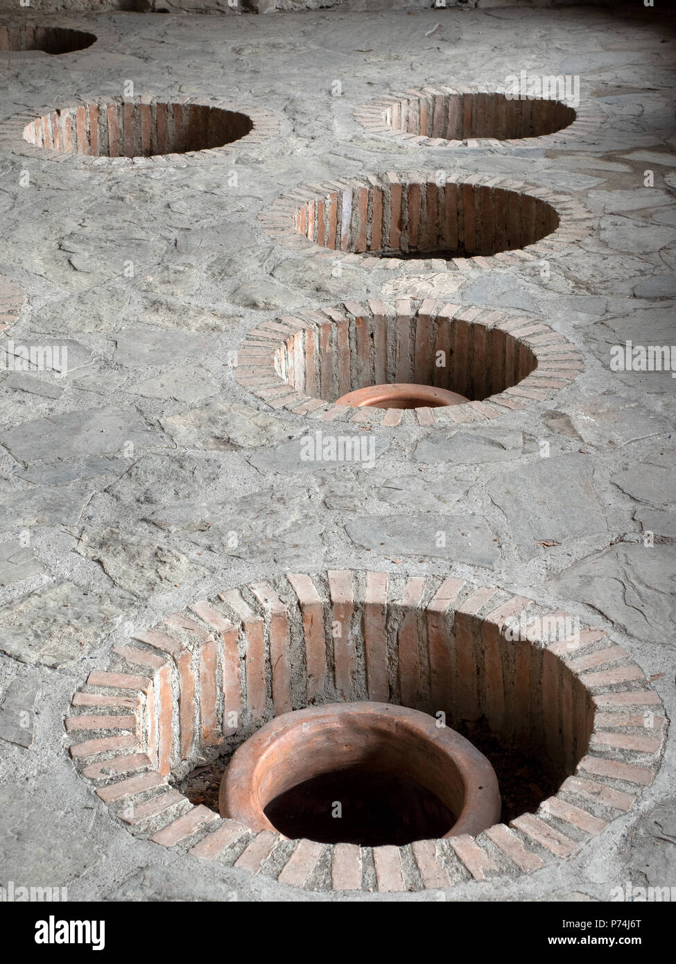 Ancient wine cellars at Nekresi monastery, Kakheti region,