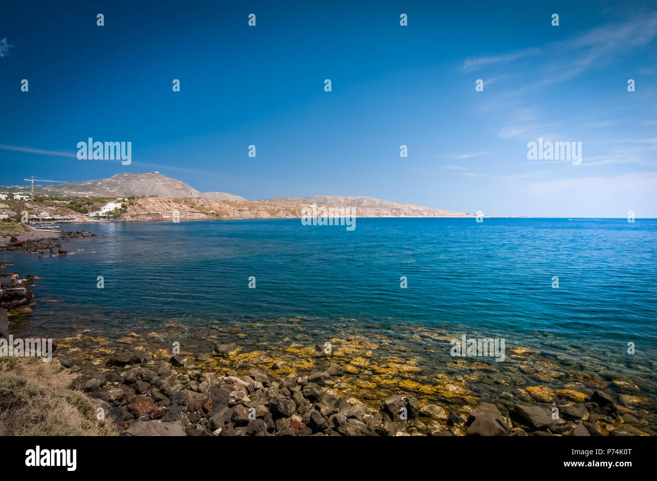 Image showcasing Santorini sea view Stock Photo - Alamy