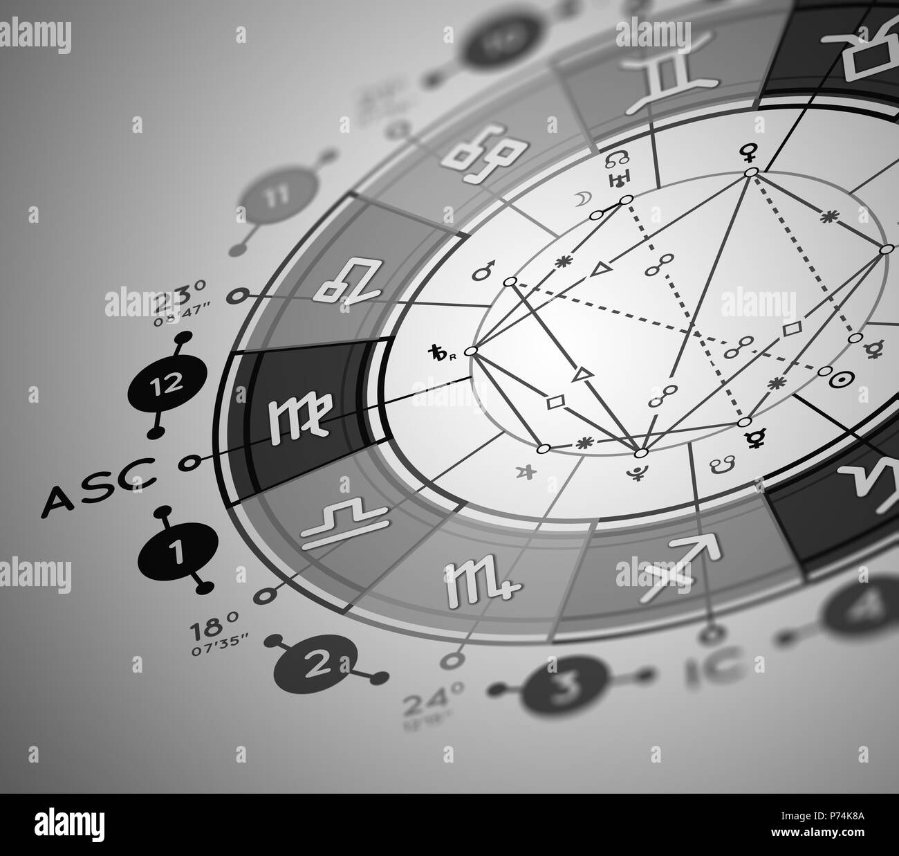 Astrology natal chart background Stock Photo