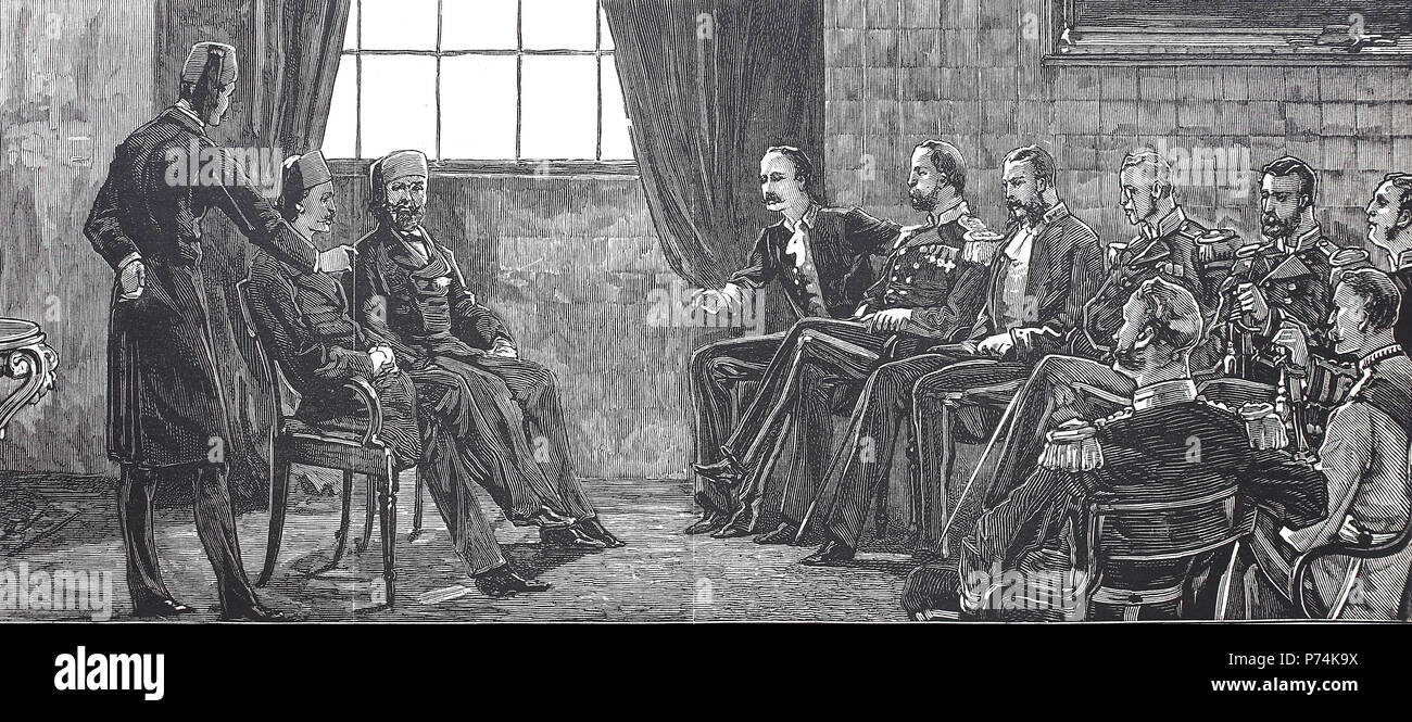 The french occupation of Tunis, interview between the bey and the