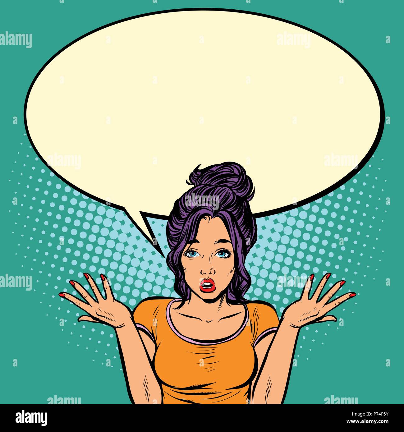 confused woman gesture Stock Vector