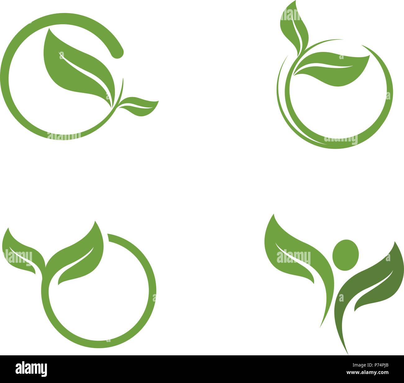 Logos of green Tree leaf ecology nature element vector Stock Vector ...