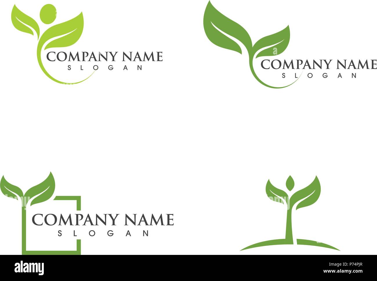 Logos of green Tree leaf ecology nature element vector Stock Vector ...