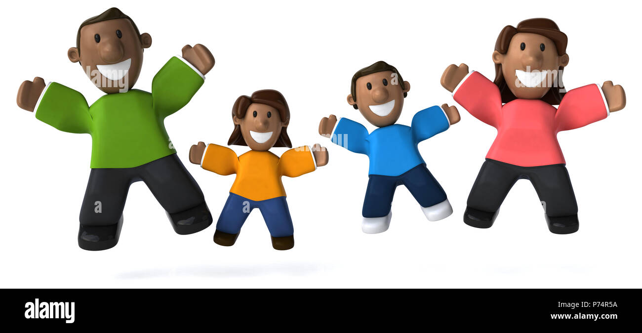 Happy family - 3D Illustration Stock Photo - Alamy