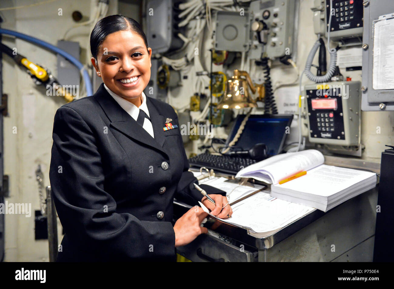 YOKOSUKA, Japan (Feb. 5, 2015) Boatswain's Mate Seaman Veronica Ramirez ...