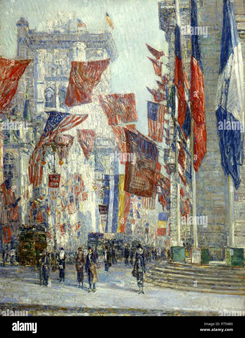 English: Avenue of the Allies by Childe Hassam, 1918, oil on canvas ...