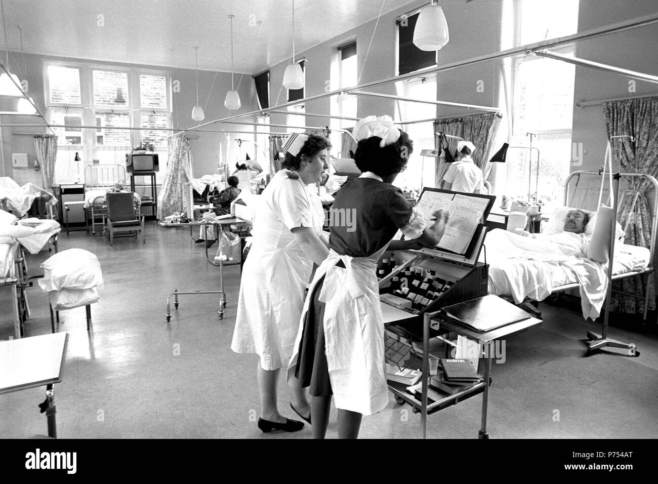 File photo dated 13/05/85 of a ward at Bradford Royal Infirmary, where casualties of the Bradford City stadium fire disaster were being treated. The NHS will celebrate its 70th anniversary on Thursday 5th July 2018. Stock Photo