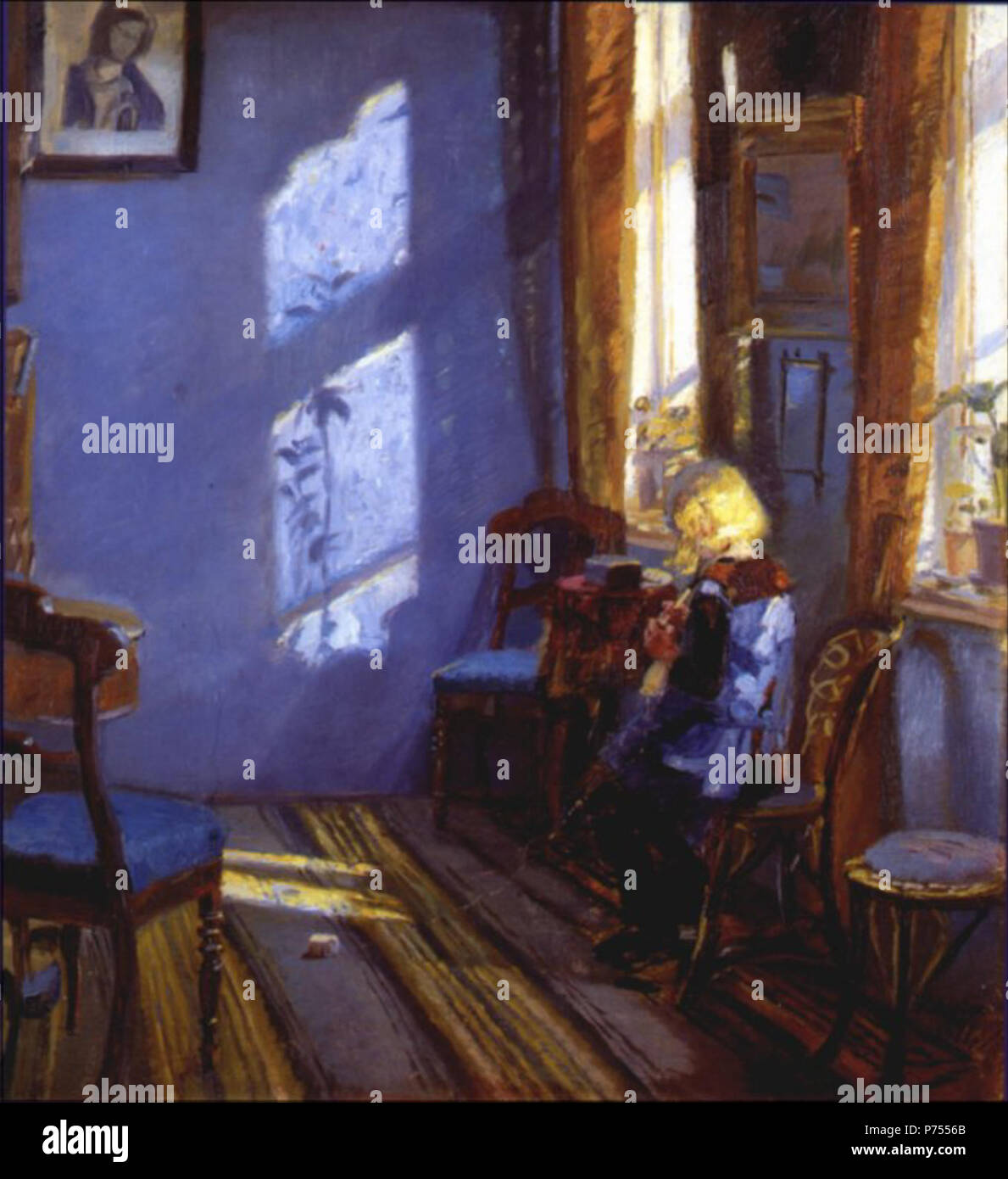 . Solskin i den blå stue English: Sunlight in the blue room 1891 10 ...