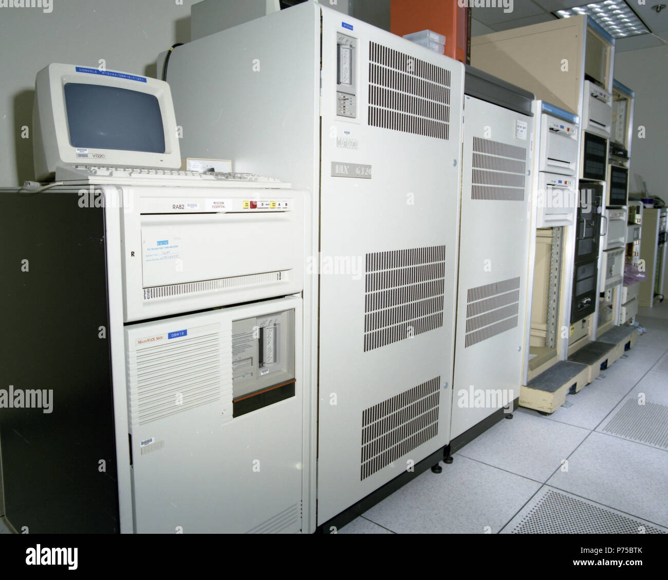 Vintage 1990s computer room -  1990 Computer room Stock Photo