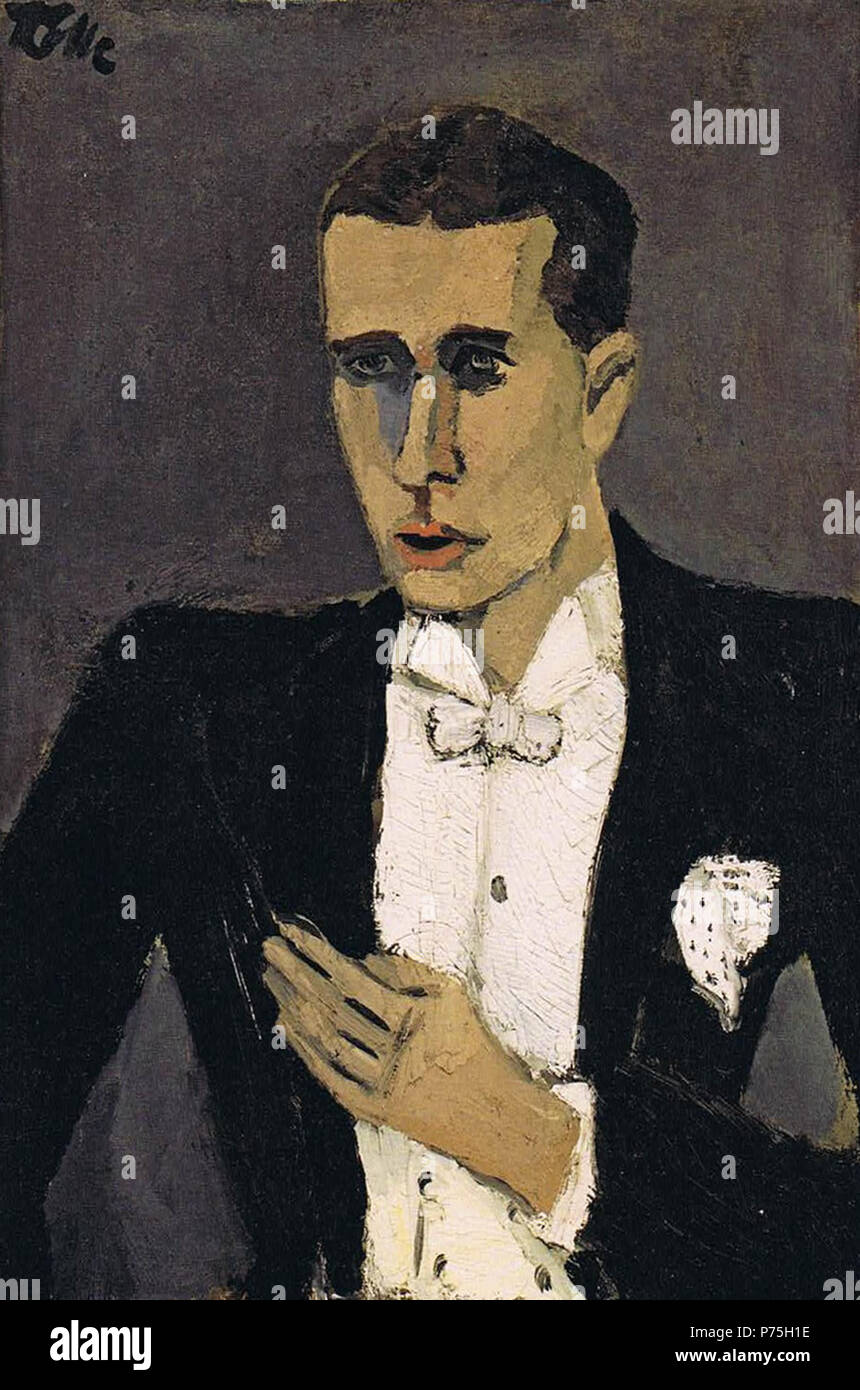 Deutsch: Selbstbildnis im Frack . 1931 139 Helmut Kolle - Self Portrait in White Tie Stock Photo