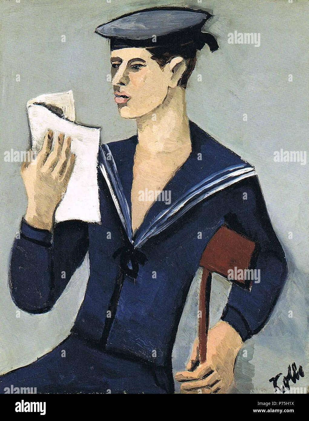 . Lesender Matrose  1926/27 139 Helmut Kolle - Reading Sailor Stock Photo