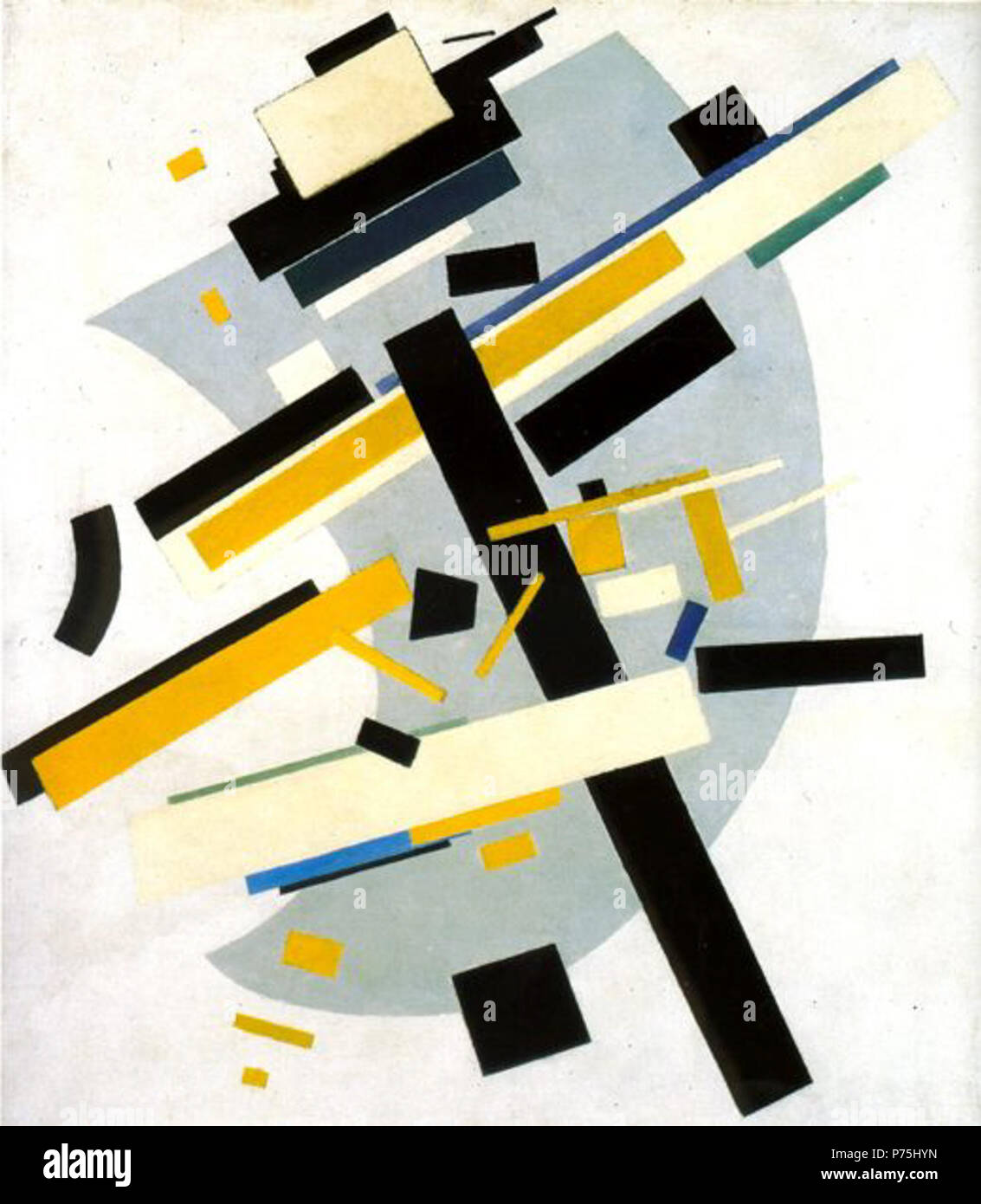 . Suprematism. (Supremus #58. Yellow and Black)  1916 151 Kazimir Malevich - Supremus 58 Stock Photo