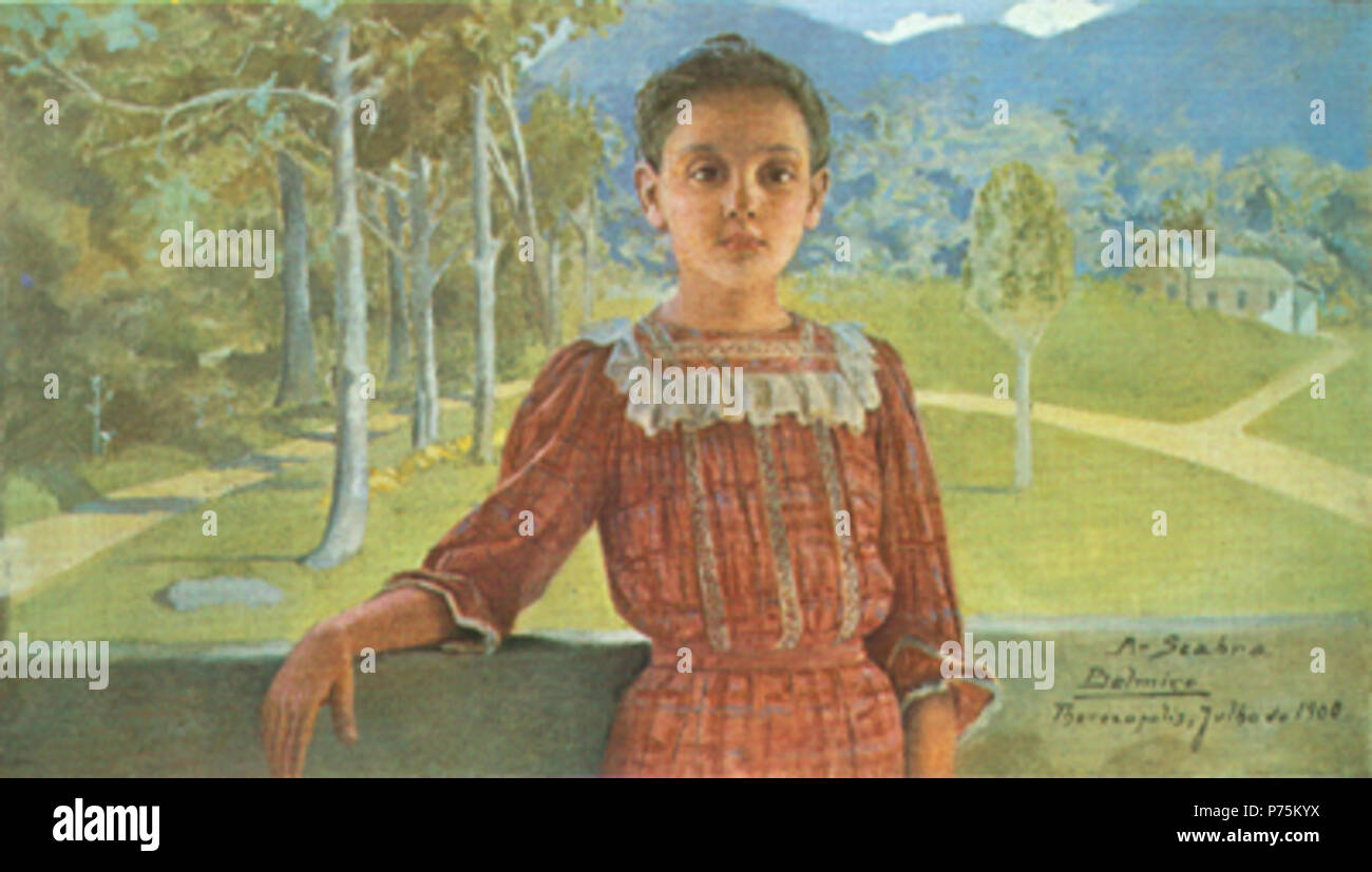 .  English: Portrait of Abigail Seabra, aged 12 Português: Retrato de Abigail Seabra aos 12 Anos de Idade  1900 16 Belmiro de Almeida - Retrato de Abigail Seabra aos 12 Anos de Idade Stock Photo
