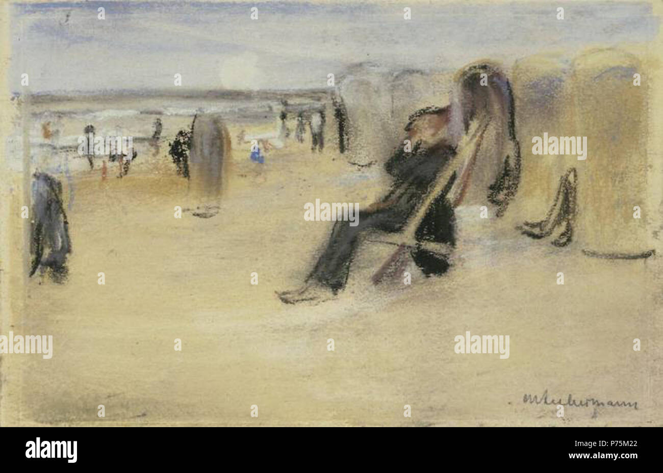 Max Liebermann Strandszene Um 1908 Pastell Auf Papier 12 3 X