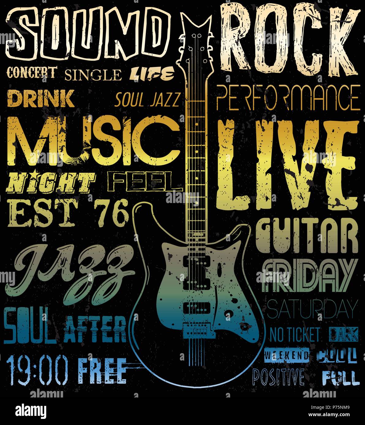 Music poster graphic design Stock Vector