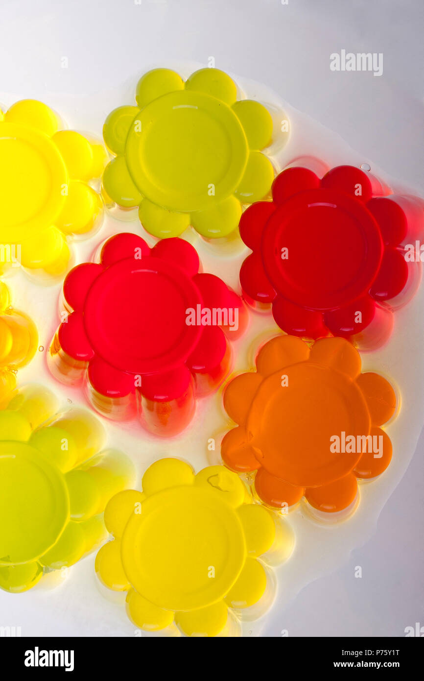 colored fruit jelly on white background Stock Photo - Alamy