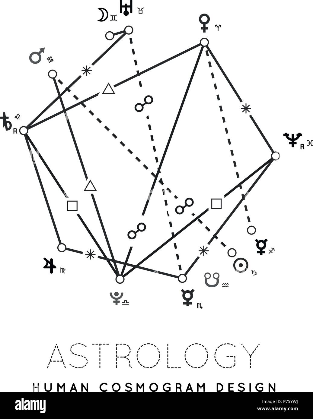 Astrology cosmogram vector background Stock Vector