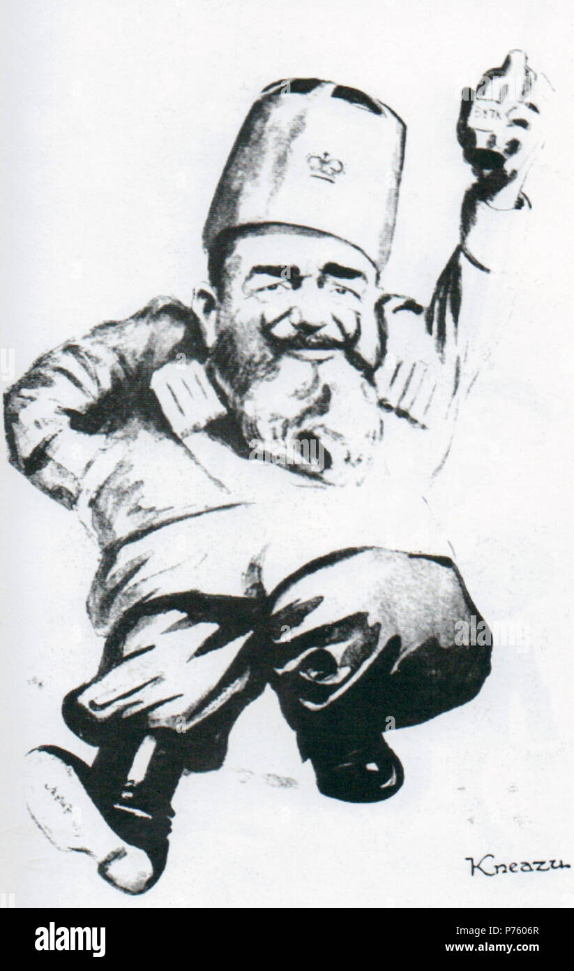 Român: Kneazul (Prinul Dimitrie Moruzi), din volumul de caricaturi Albumul meu . Unknown date 171 NSPetrescuGaina - Kneazul (1) Stock Photo