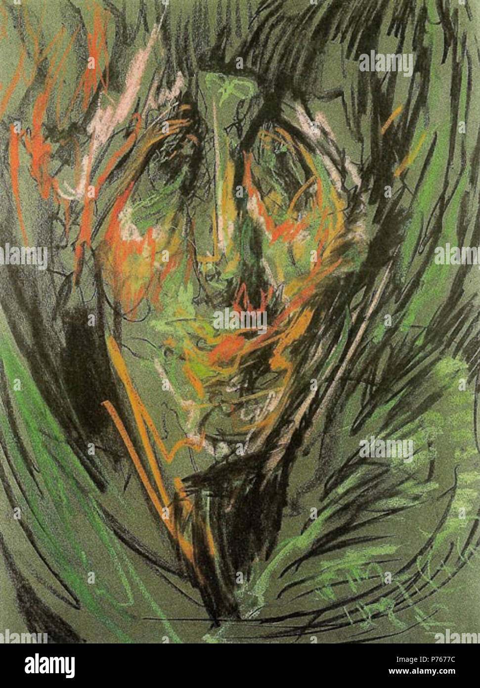 Polski: 'Portret kobiety', pastel na papierze, 63 x 48 cm, Muzeum Pomorza rodkowego, Supsk . 1926 4 Witkacy-Portret kobiety 3 Stock Photo