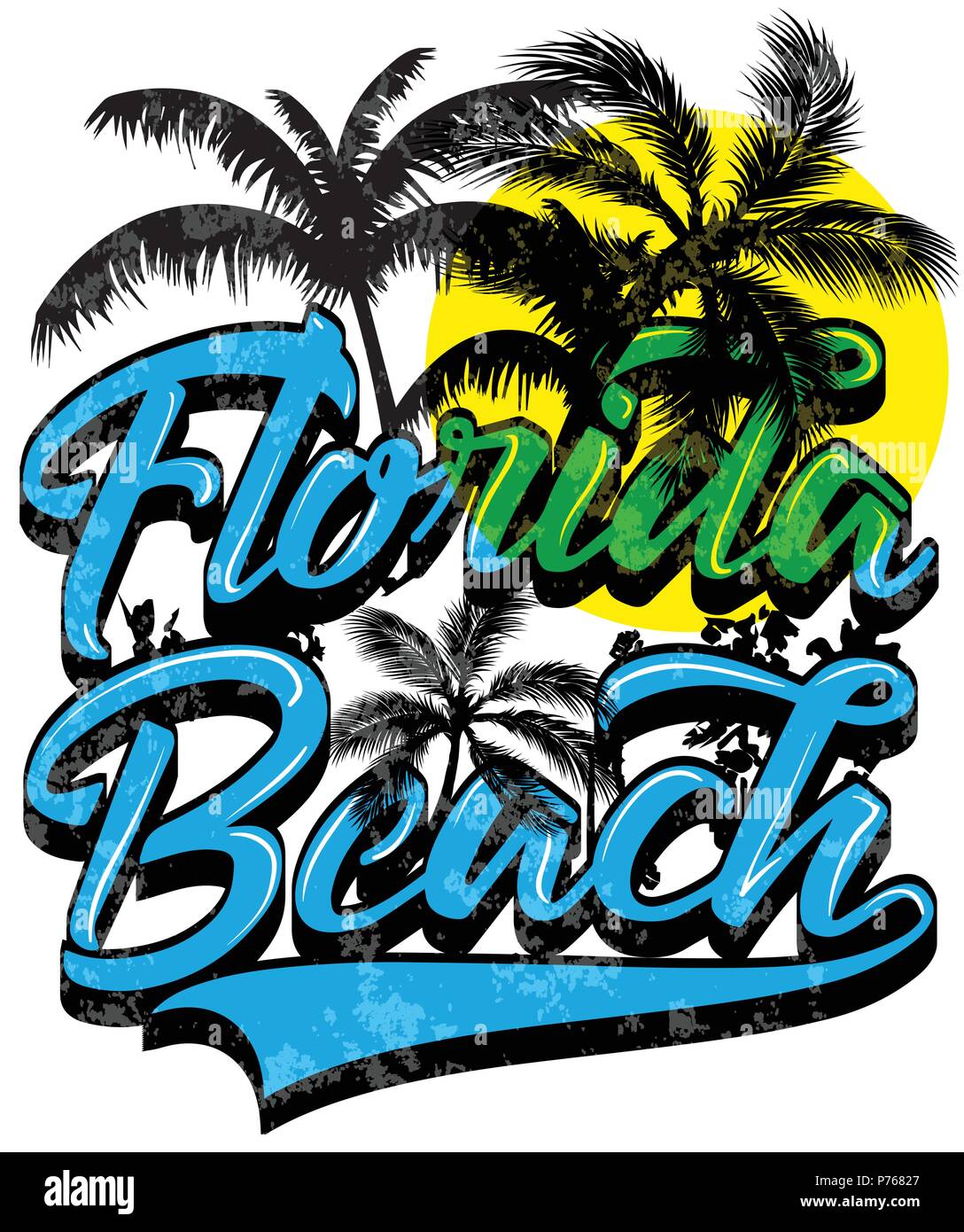 Summer beach vector background in retro style Stock Vector Image & Art ...